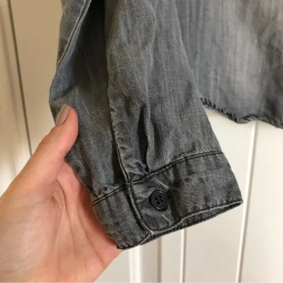 Celebrity Pink Tencel Patchwork Button Down Shirt Small - Picture 6 of 9